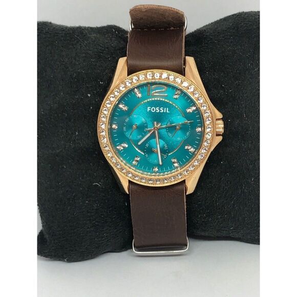 Fossil FS3385 Unisex Brown Leather Analog Dial Quartz Genuine Wrist Watch DV146 - Picture 1 of 8